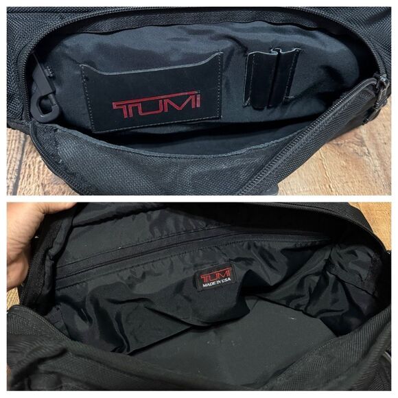 TUMI USA ALPHA BLACK BALLISTIC NYLON VINTAGE MESSENGER BRIEFCASE BAG - Picture 7 of 14